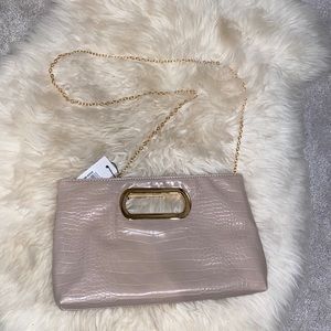 JNB brand new tan faux crocodile skin purse